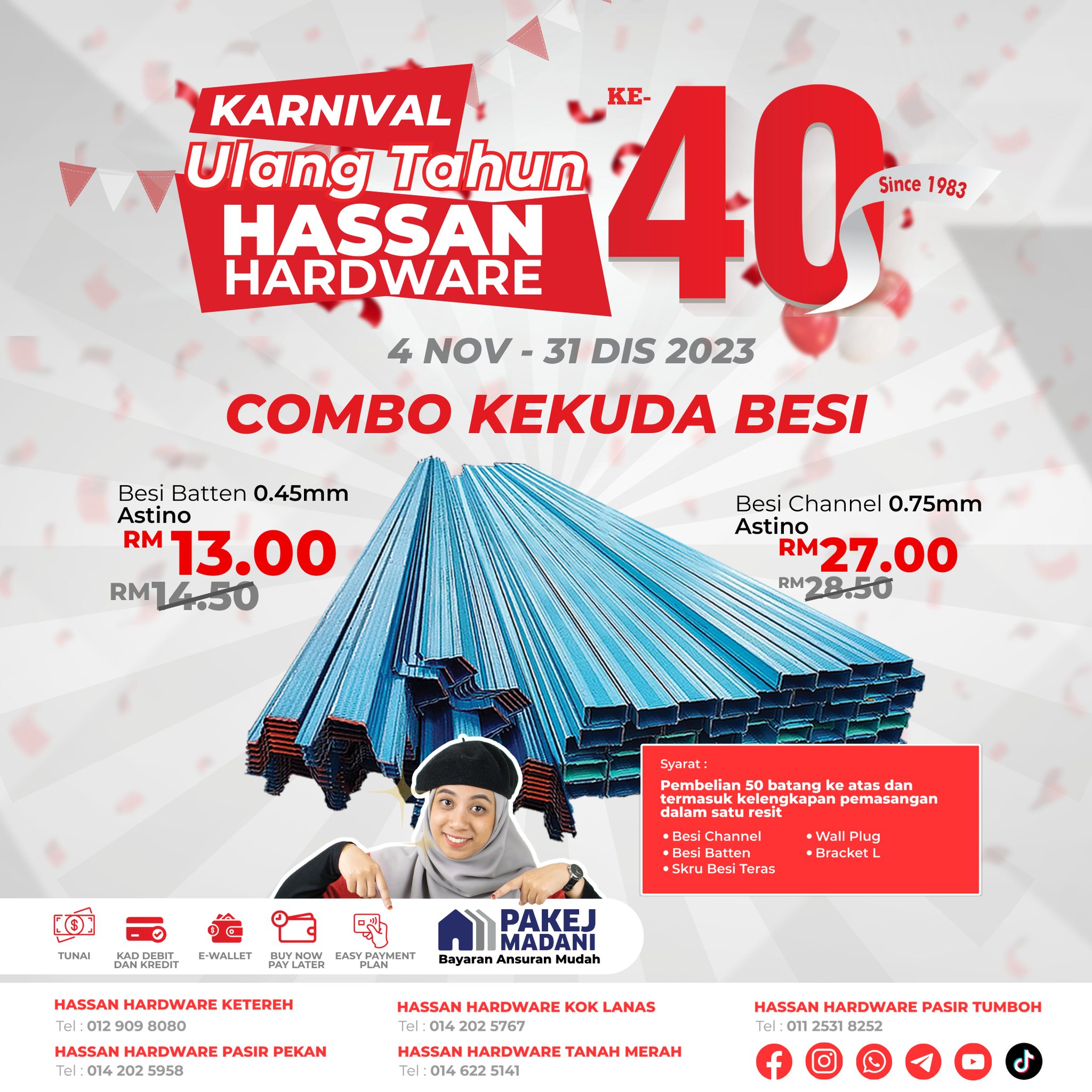 BESI KEKUDA ATAU C CHANNEL .. Hassan Hardware membekalkan besi kekuda